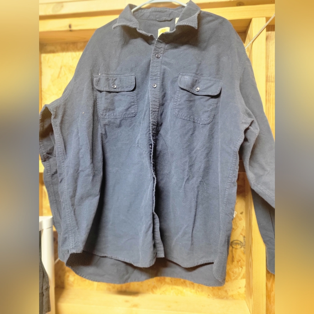 Timberland Mens Navy Blue Flannel Button Down Long Sleeve Shirt Size 2XL